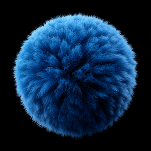Blue Fluffy Sphere thumbnail 3