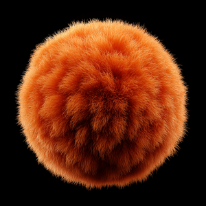 Orange Fluffy Sphere thumbnail 2