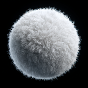 White Fluffy Sphere thumbnail 3